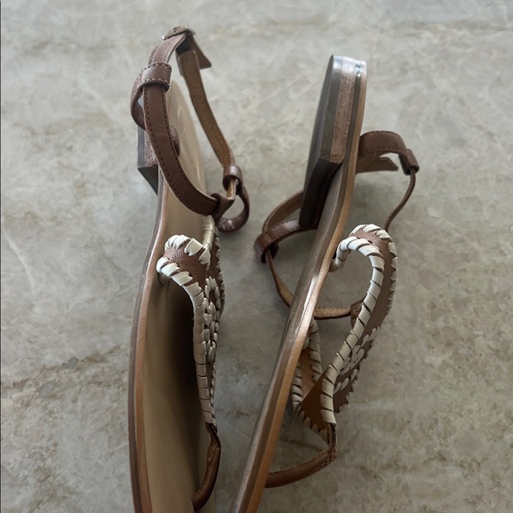 Jack Rogers Maci Leather Sandal Cognac Bone Womens Size 10 - Picture 4 of 9